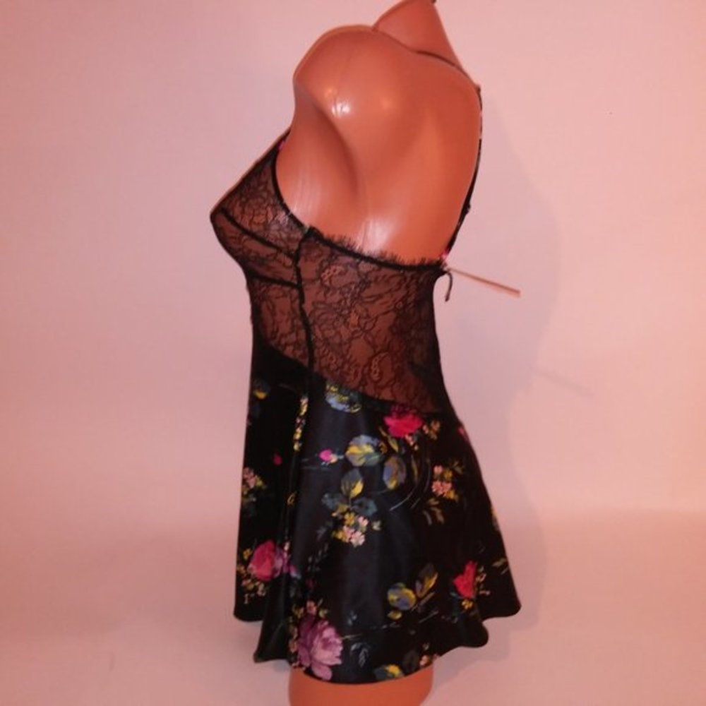 Victoria Secret Lingerie Chemise Slip XS Black Floral Lace Luxe Collection New W - Picture 5 of 8